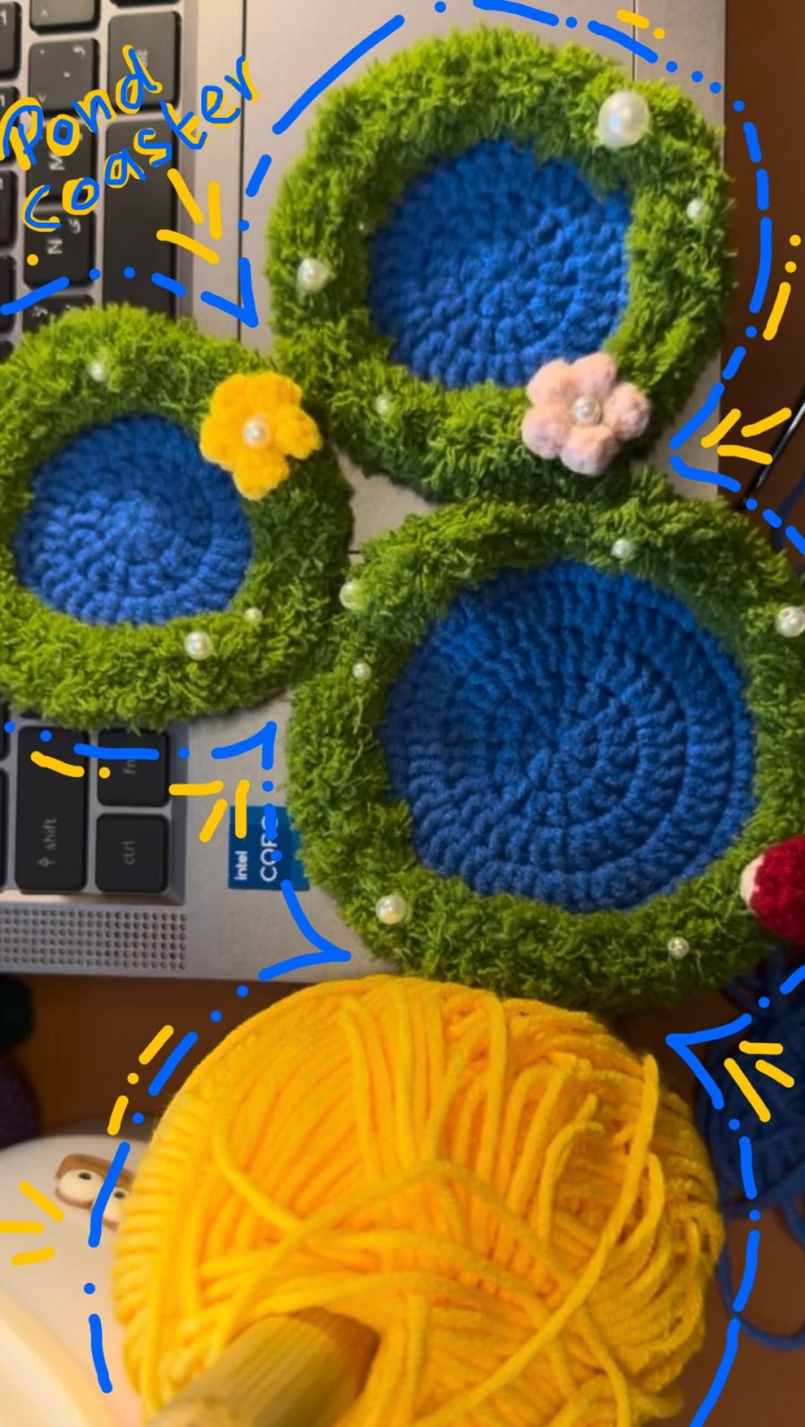 Crochet pond coasters